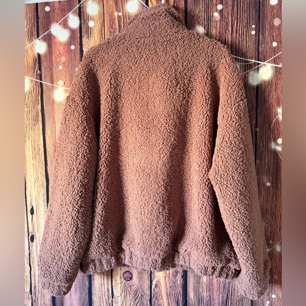 Easel Liz & Lottie Bella Teddy Coat in Red Bean Soft Sherpa Jacket NWT - Picture 5 of 6